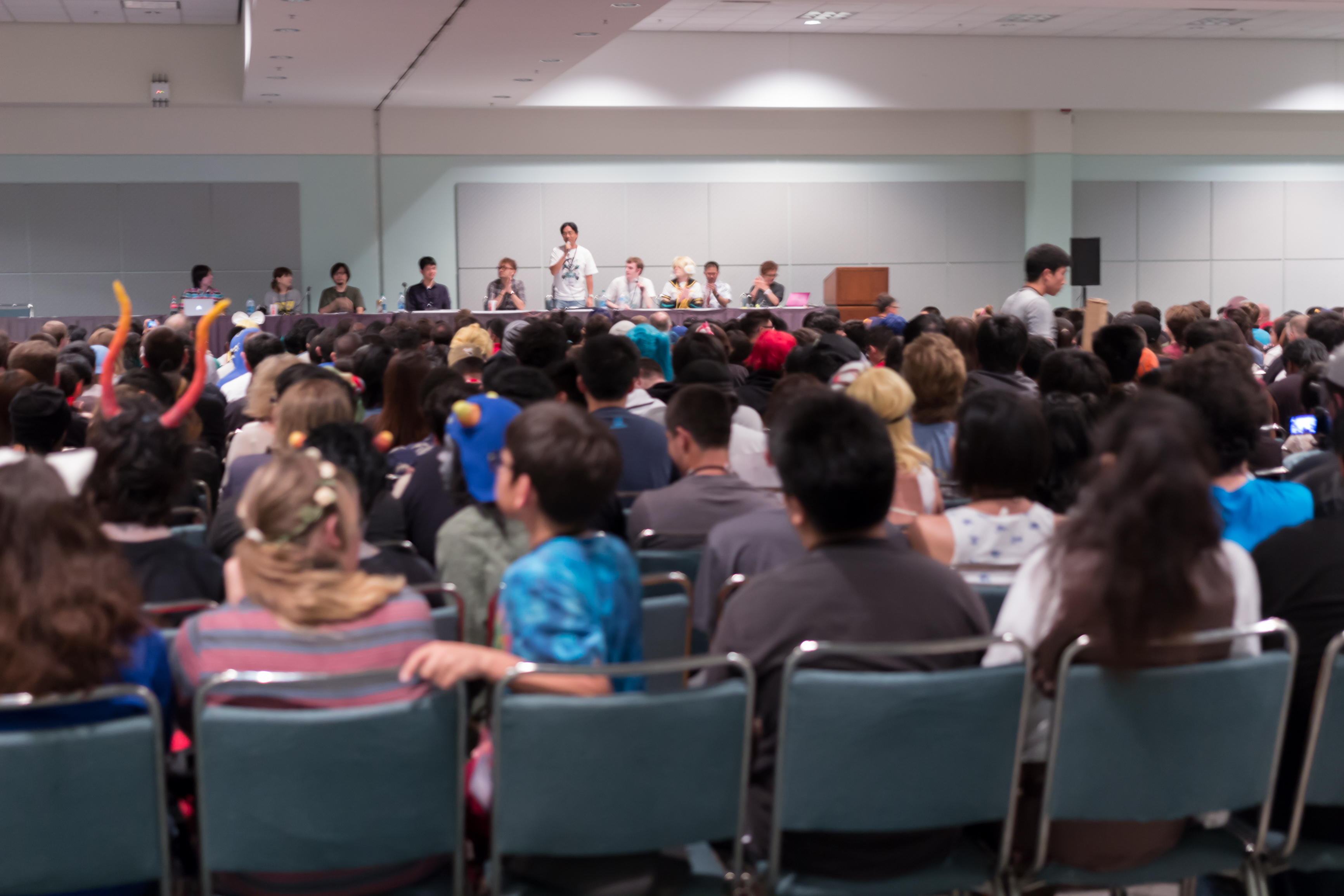 Photo of a panel at an anime convention.
