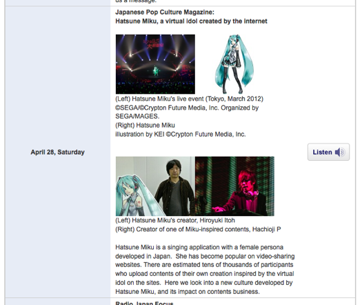 NHK WORLD RADIO JAPAN Segment on Hatsune Miku